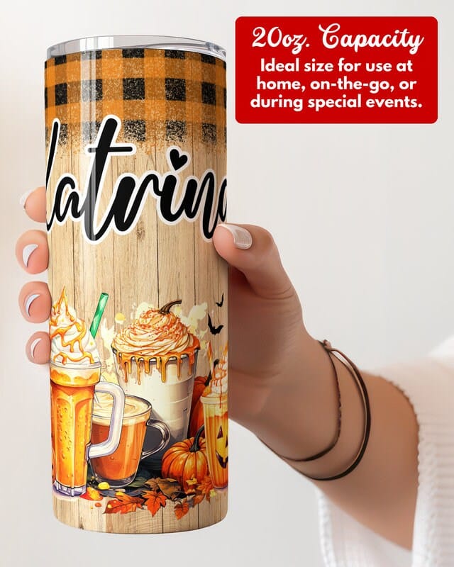 Personalized Fall Tumbler, Pumpkin Spice Kinda Girl Tumbler, Cute Autumn Season Gift, Fall Vibes Thanksgiving Cup, Pumpkin Spice Lover