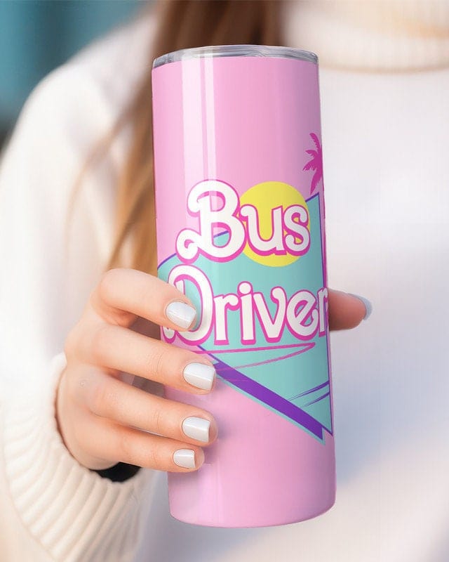 Personalized Bus Driver Gift, 20 oz Skinny Tumbler Gift for Bus Driver Appreciation Week, Custom School Bus Driver Mug Cup Gifts