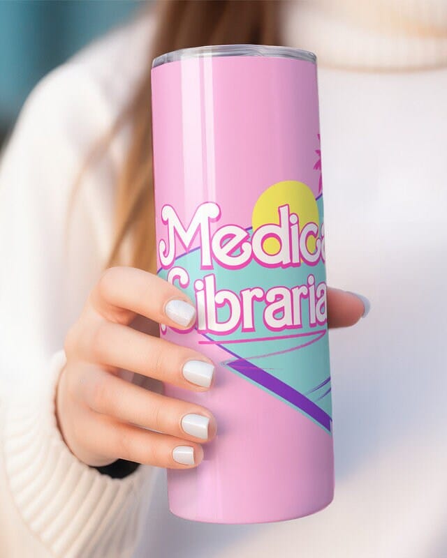 Personalized Medical Librarian Tumbler, 20oz Skinny Tumbler Gift for Medical Librarian, Custom Medical Librarian Cup, Medical Librarian Mug