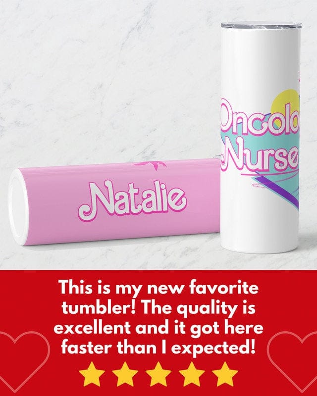 Personalized Oncology Nurse Tumbler, 20oz Skinny Tumbler Gift for Oncology Nurse, Custom Oncology Nurse Cup, Oncology Nurse Mug Gifts