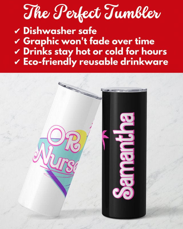 Personalized Operating Room Nurse Tumbler, 20oz Skinny Tumbler Gift for OR Nurse, Custom Operating Room Nurse Cup, OR Nurse Mug Gifts