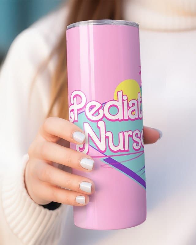 Personalized Pediatric Nurse Tumbler, 20oz Skinny Tumbler Gift for Pediatric Nurse Appreciation, Custom Peds Nurse Cup, Peds Nurse Mug Gifts