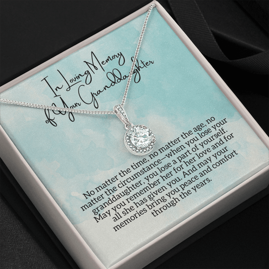 In Loving Memory of Your Granddaughter Remembrance Sympathy Necklace - Bereavement Gift for Loss of Grandchild - Memorial, Death Condolences