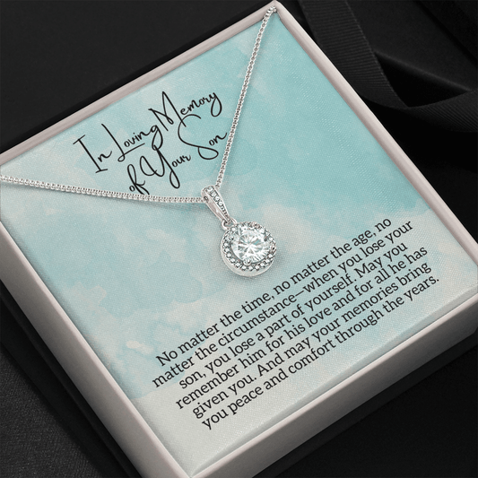 In Loving Memory of Your Son Remembrance Sympathy Necklace - Bereavement Gift for Loss of Son - Memorial, Death Condolences