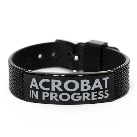 Inspirational Acrobat Black Shark Mesh Bracelet, Acrobat In Progress, Best Graduation Gifts for Students