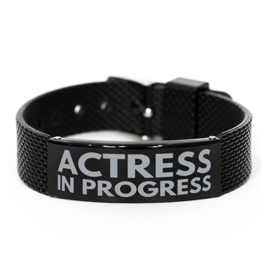 Inspirational Actress Black Shark Mesh Bracelet, Actress In Progress, Best Graduation Gifts for Students