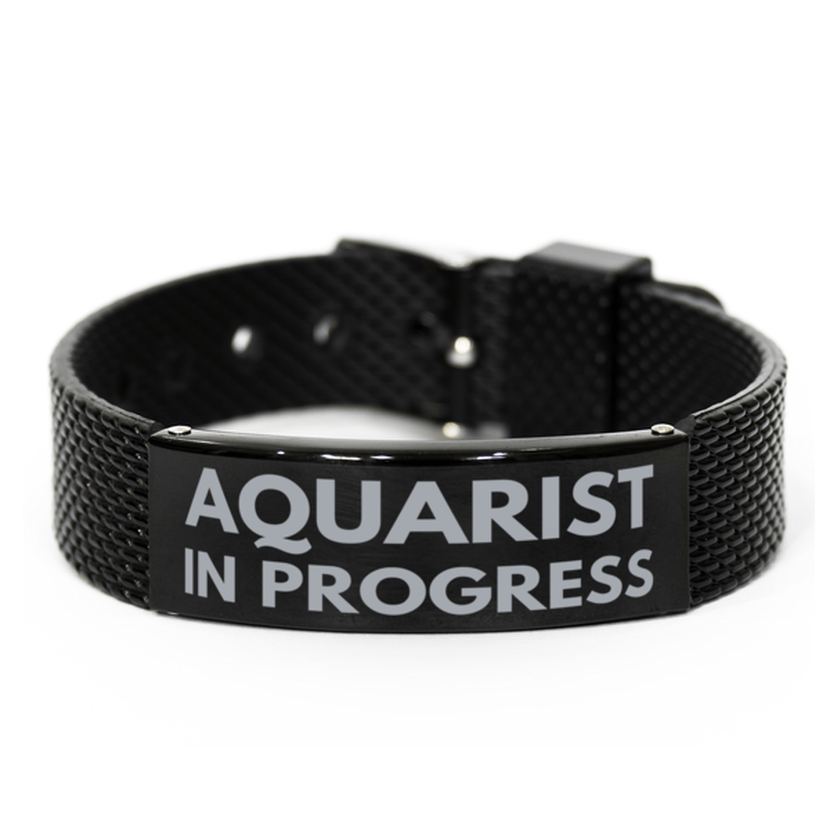 Inspirational Aquarist Black Shark Mesh Bracelet, Aquarist In Progress, Best Graduation Gifts for Students