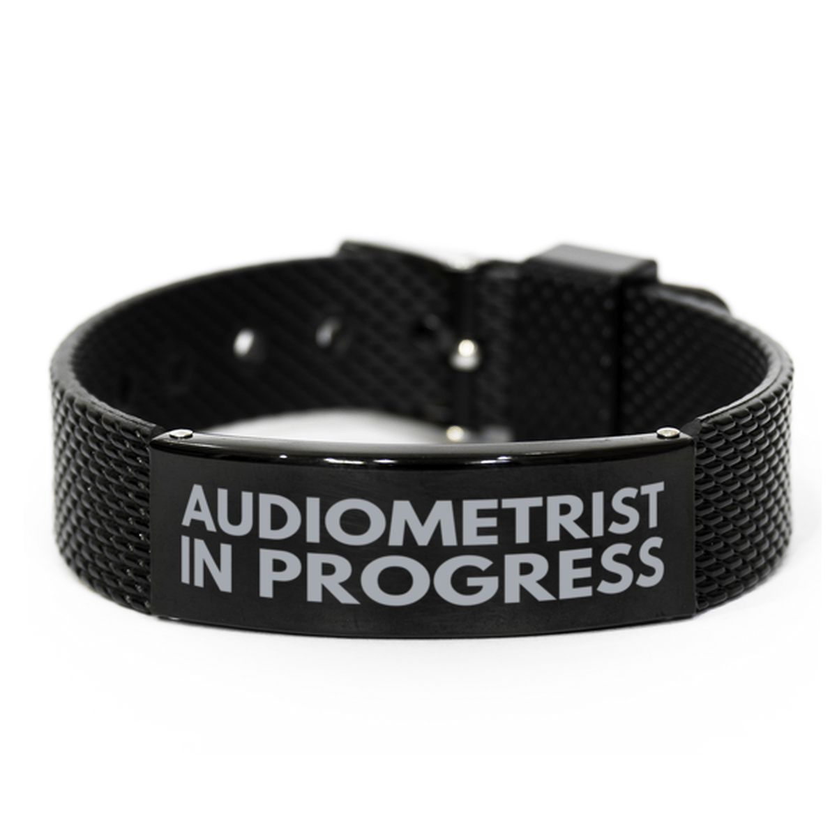 Inspirational Audiometrist Black Shark Mesh Bracelet, Audiometrist In Progress, Best Graduation Gifts for Students