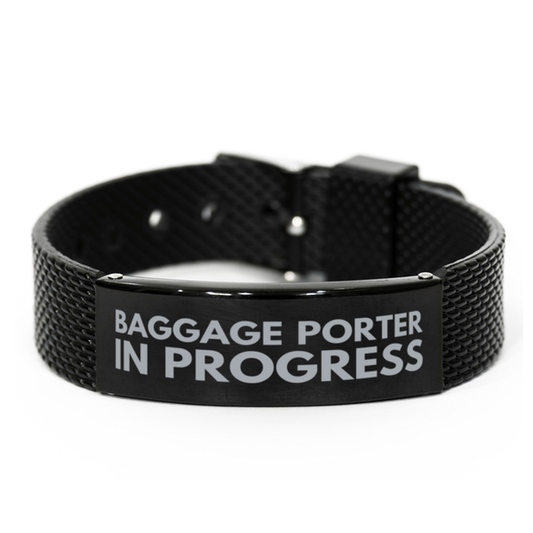 Inspirational Baggage Porter Black Shark Mesh Bracelet, Baggage Porter In Progress, Best Graduation Gifts for Students