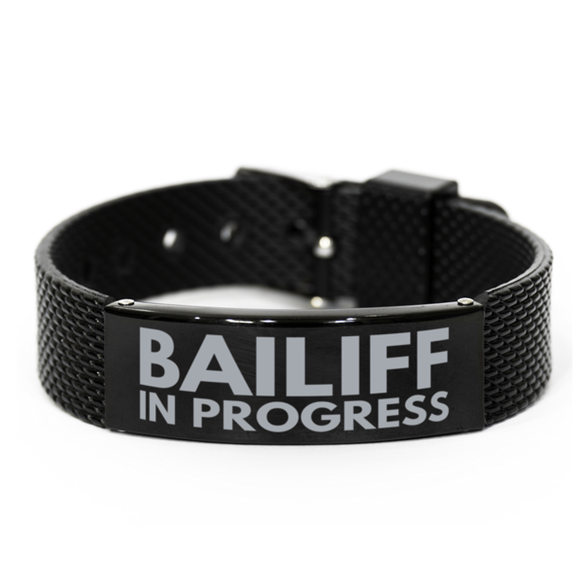 Inspirational Bailiff Black Shark Mesh Bracelet, Bailiff In Progress, Best Graduation Gifts for Students