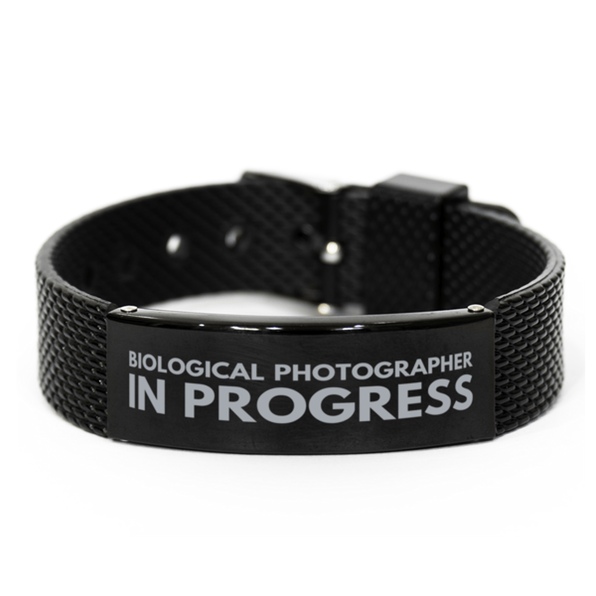 Inspirational Biological Photographer Black Shark Mesh Bracelet, Biological Photographer In Progress, Best Graduation Gifts for Students