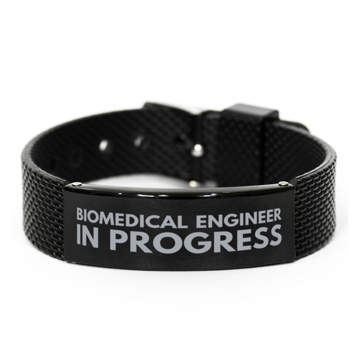 Inspirational Biomedical Engineer Black Shark Mesh Bracelet, Biomedical Engineer In Progress, Best Graduation Gifts for Students