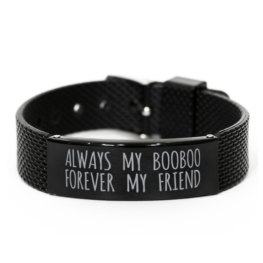 Inspirational Booboo Black Shark Mesh Bracelet, Always My Booboo Forever My Friend, Best Birthday Gifts for Family Friends