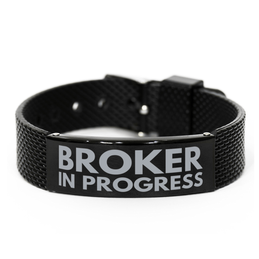 Inspirational Broker Black Shark Mesh Bracelet, Broker In Progress, Best Graduation Gifts for Students