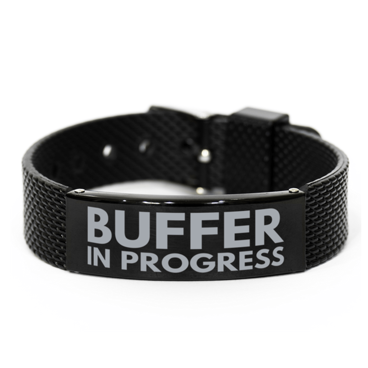 Inspirational Buffer Black Shark Mesh Bracelet, Buffer In Progress, Best Graduation Gifts for Students