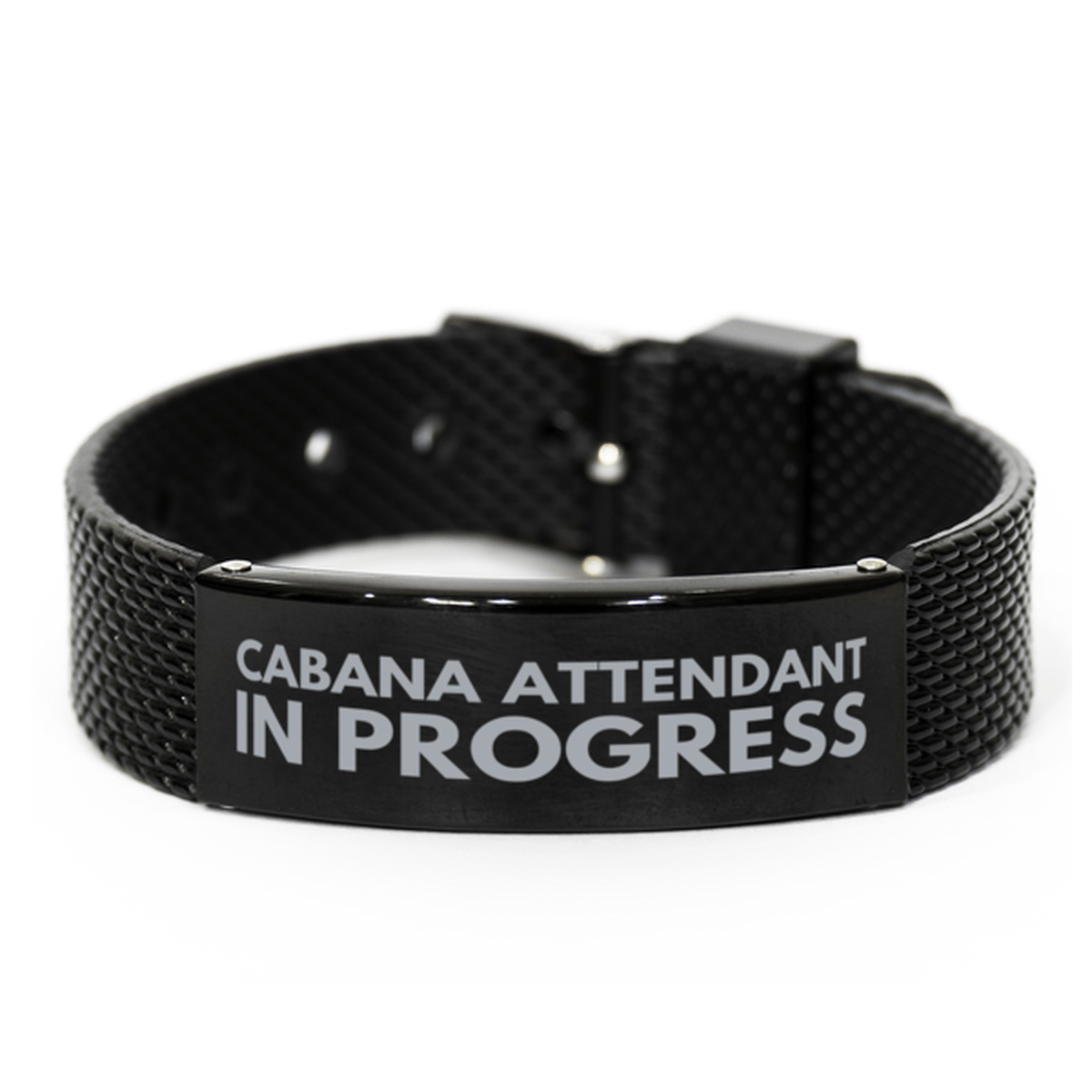 Inspirational Cabana Attendant Black Shark Mesh Bracelet, Cabana Attendant In Progress, Best Graduation Gifts for Students