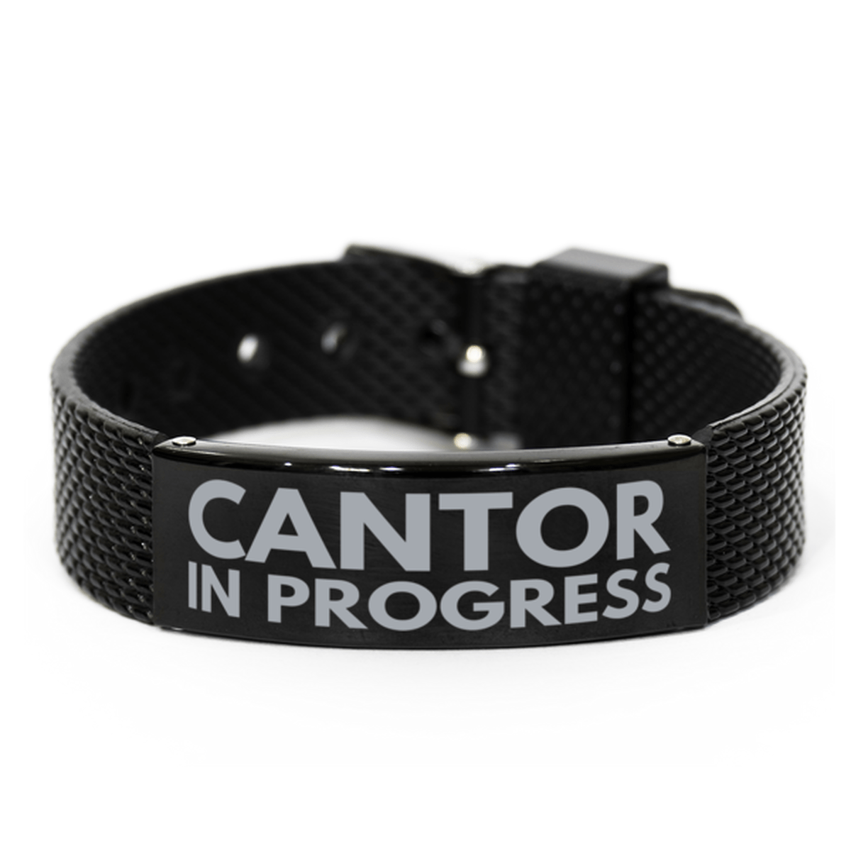 Inspirational Cantor Black Shark Mesh Bracelet, Cantor In Progress, Best Graduation Gifts for Students