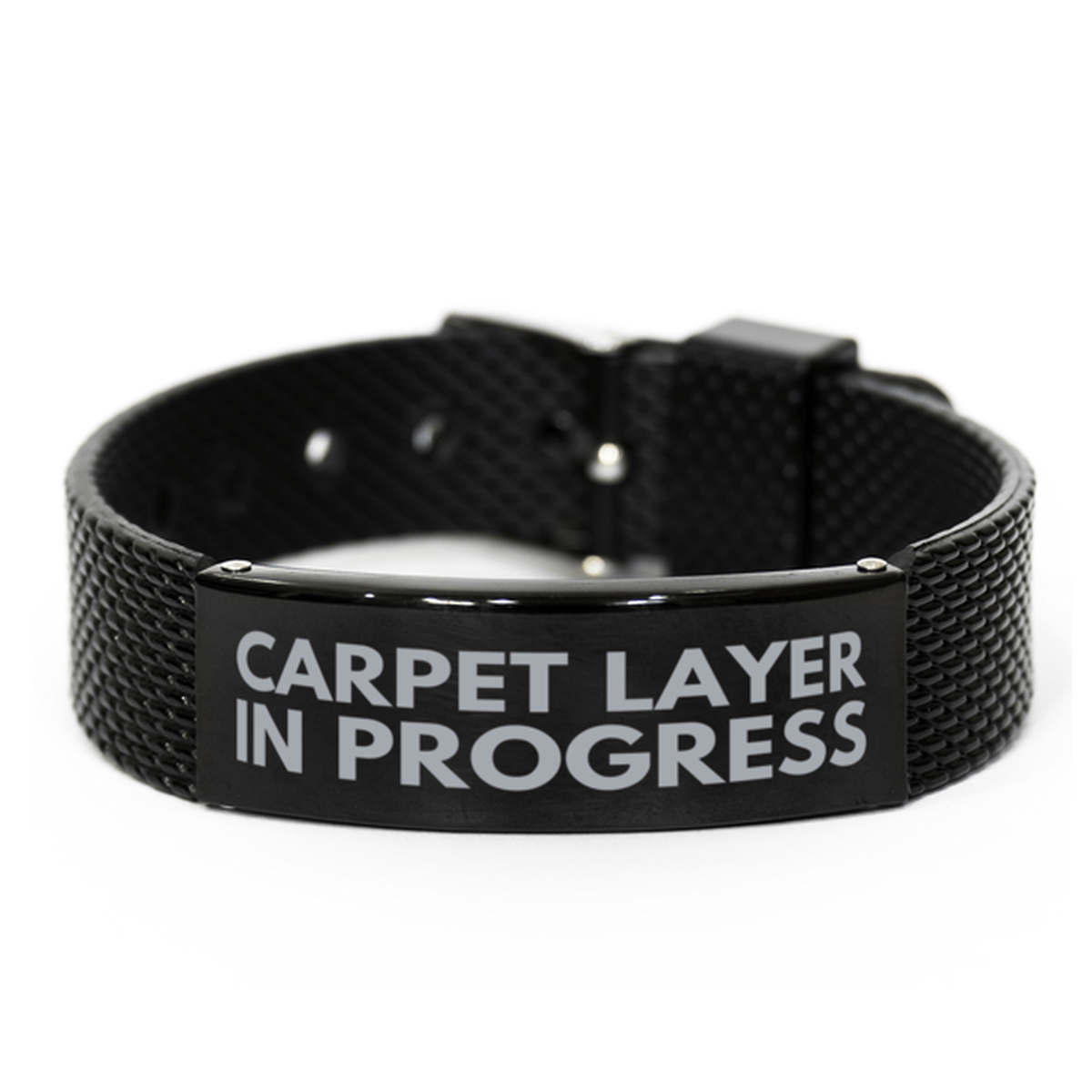 Inspirational Carpet Layer Black Shark Mesh Bracelet, Carpet Layer In Progress, Best Graduation Gifts for Students