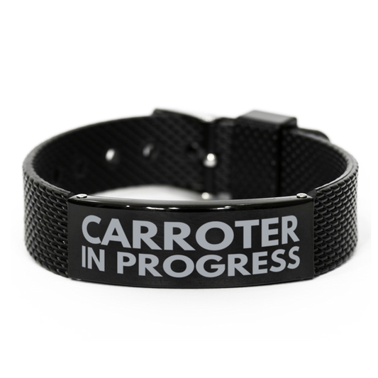 Inspirational Carroter Black Shark Mesh Bracelet, Carroter In Progress, Best Graduation Gifts for Students