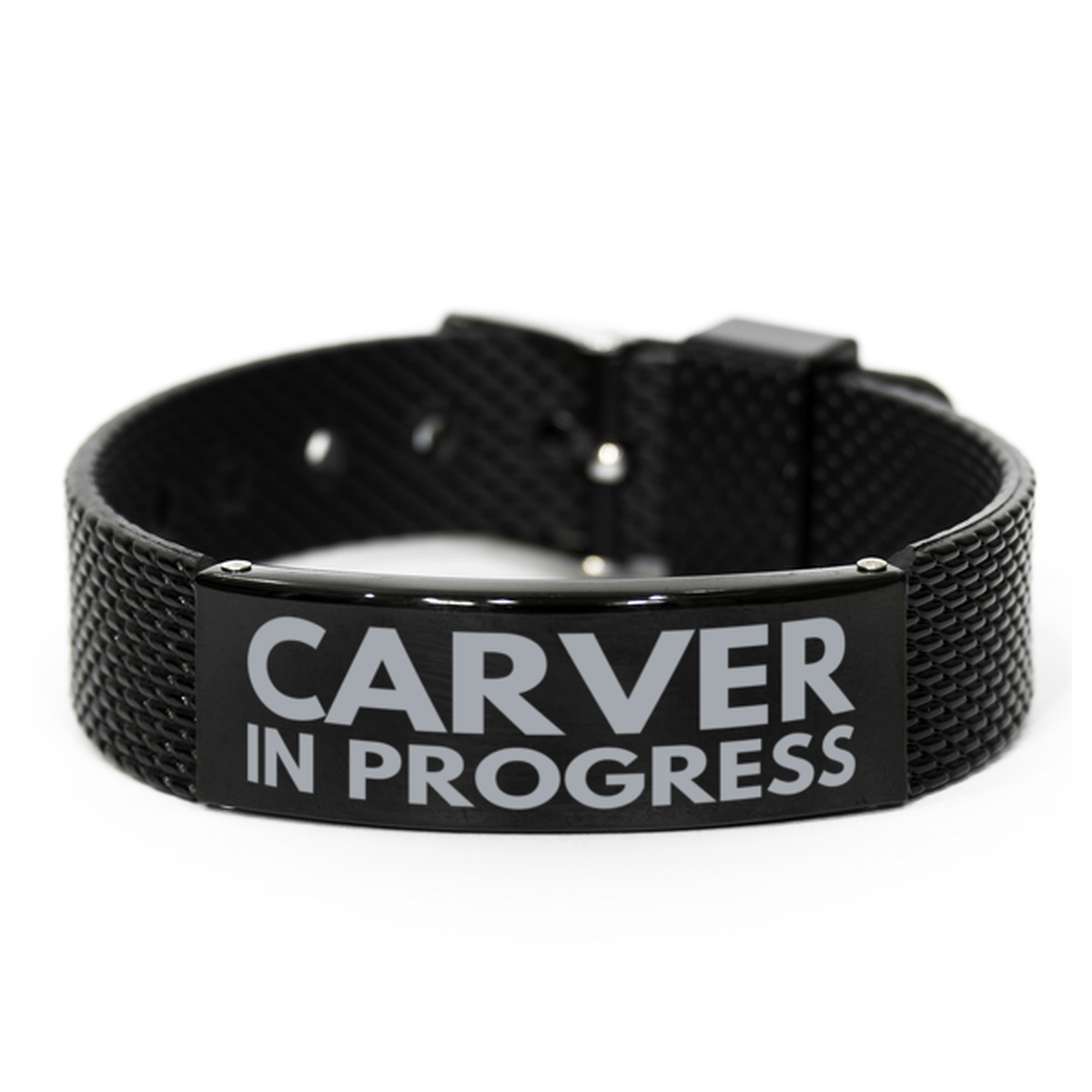 Inspirational Carver Black Shark Mesh Bracelet, Carver In Progress, Best Graduation Gifts for Students