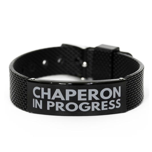 Inspirational Chaperon Black Shark Mesh Bracelet, Chaperon In Progress, Best Graduation Gifts for Students