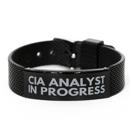 Inspirational Cia Analyst Black Shark Mesh Bracelet, Cia Analyst In Progress, Best Graduation Gifts for Students