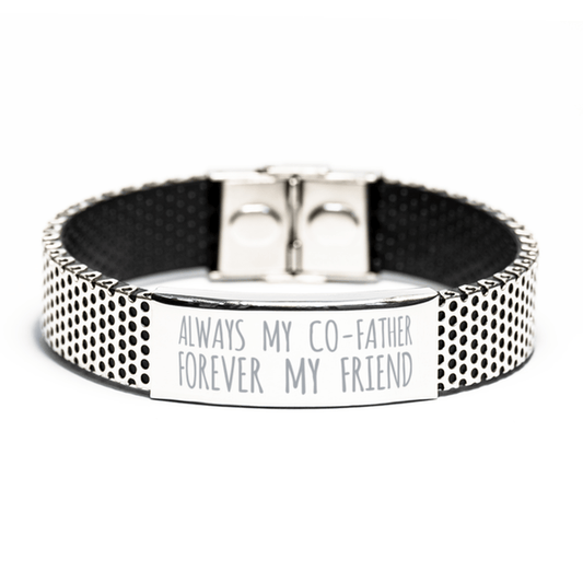 Inspirational Co-father Stainless Steel Bracelet, Always My Co-father Forever My Friend, Best Birthday Gifts for Co-father