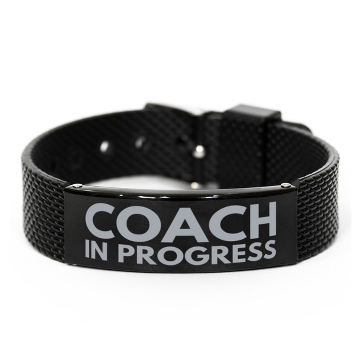 Inspirational Coach Black Shark Mesh Bracelet, Coach In Progress, Best Graduation Gifts for Students