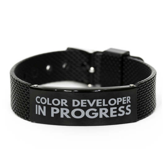 Inspirational Color Developer Black Shark Mesh Bracelet, Color Developer In Progress, Best Graduation Gifts for Students