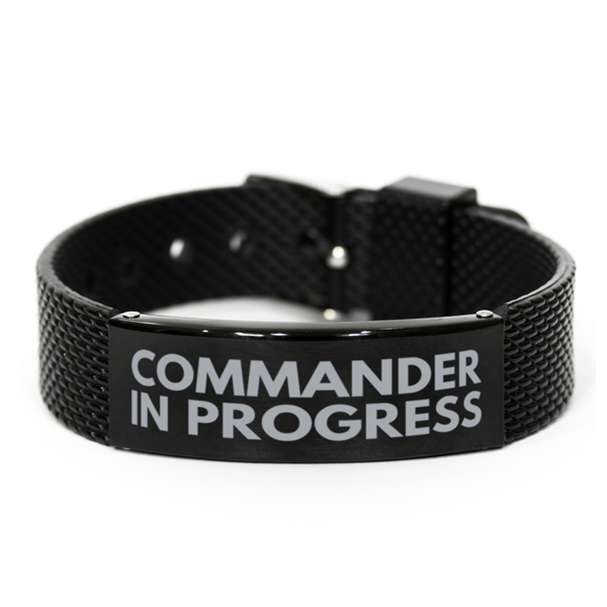 Inspirational Commander Black Shark Mesh Bracelet, Commander In Progress, Best Graduation Gifts for Students