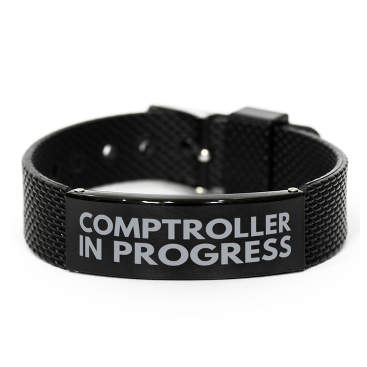 Inspirational Comptroller Black Shark Mesh Bracelet, Comptroller In Progress, Best Graduation Gifts for Students