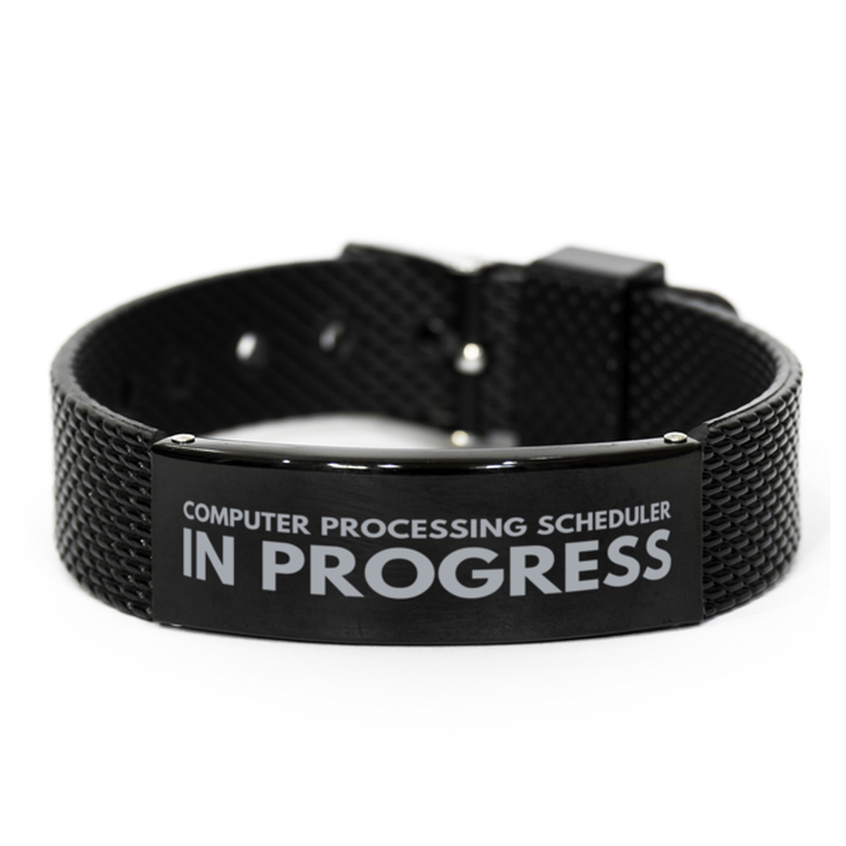 Inspirational Computer Processing Scheduler Black Shark Mesh Bracelet, Computer Processing Scheduler In Progress, Best Graduation Gifts for Students