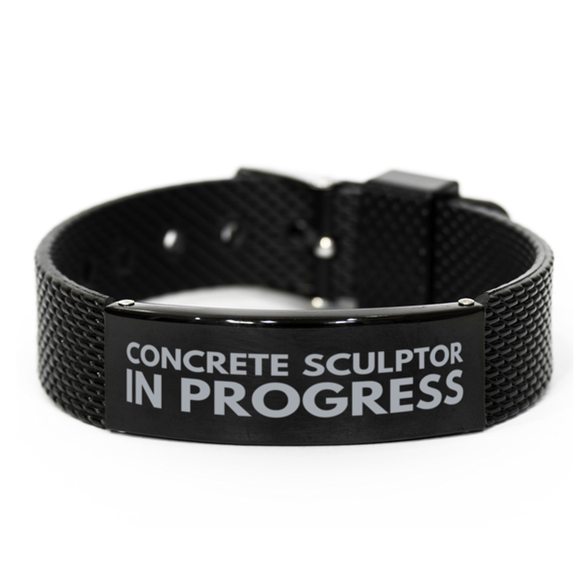 Inspirational Concrete Sculptor Black Shark Mesh Bracelet, Concrete Sculptor In Progress, Best Graduation Gifts for Students