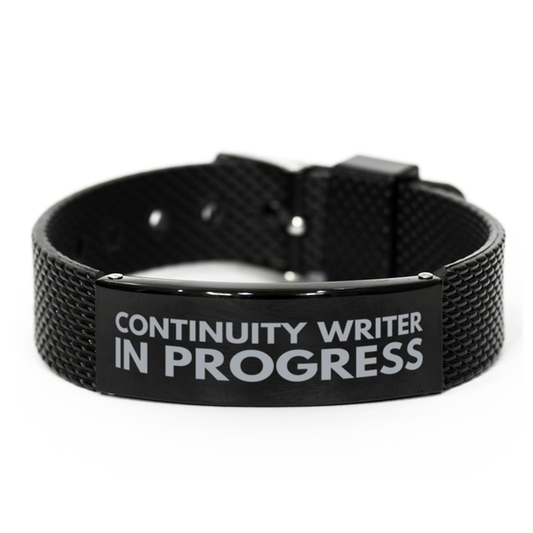 Inspirational Continuity Writer Black Shark Mesh Bracelet, Continuity Writer In Progress, Best Graduation Gifts for Students