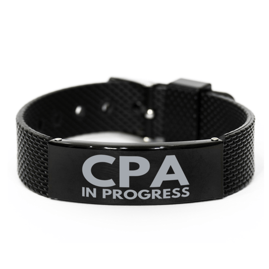 Inspirational Cpa Black Shark Mesh Bracelet, Cpa In Progress, Best Graduation Gifts for Students