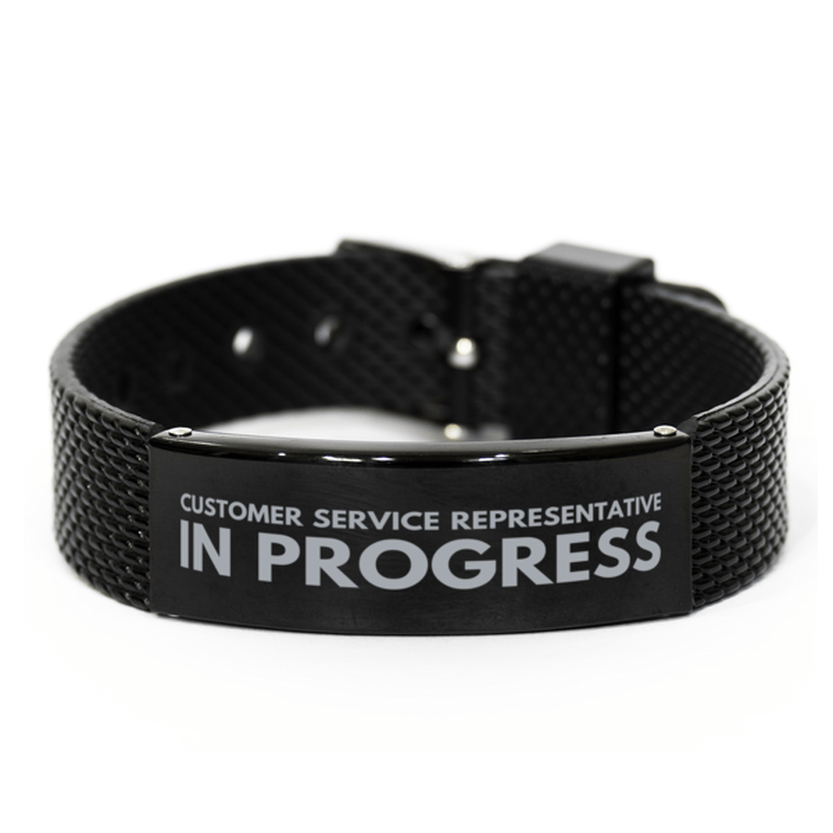 Inspirational Customer Service Representative Black Shark Mesh Bracelet, Customer Service Representative In Progress, Best Graduation Gifts for Students