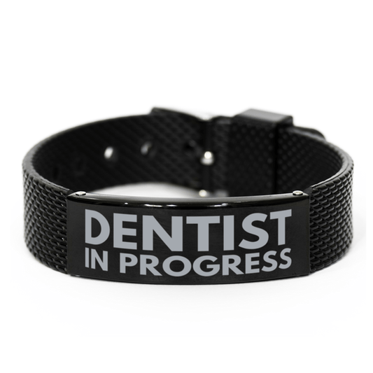 Inspirational Dentist Black Shark Mesh Bracelet, Dentist In Progress, Best Graduation Gifts for Students
