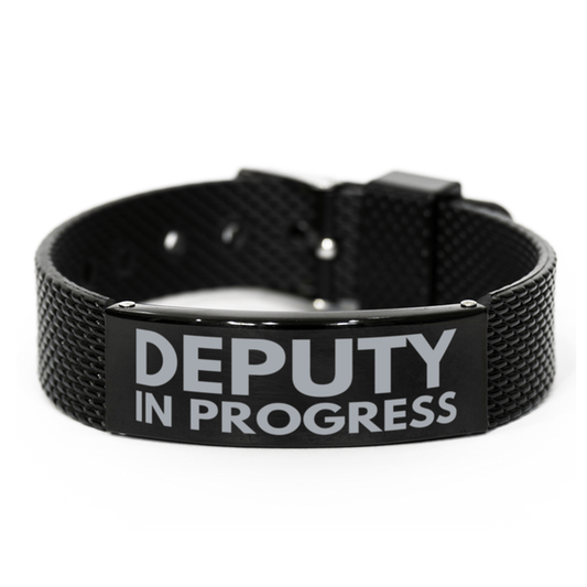 Inspirational Deputy Black Shark Mesh Bracelet, Deputy In Progress, Best Graduation Gifts for Students