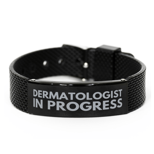 Inspirational Dermatologist Black Shark Mesh Bracelet, Dermatologist In Progress, Best Graduation Gifts for Students