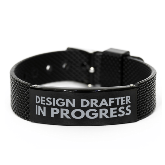 Inspirational Design Drafter Black Shark Mesh Bracelet, Design Drafter In Progress, Best Graduation Gifts for Students