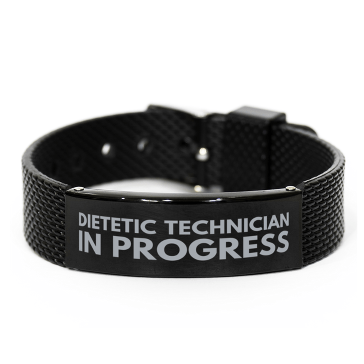 Inspirational Dietetic Technician Black Shark Mesh Bracelet, Dietetic Technician In Progress, Best Graduation Gifts for Students