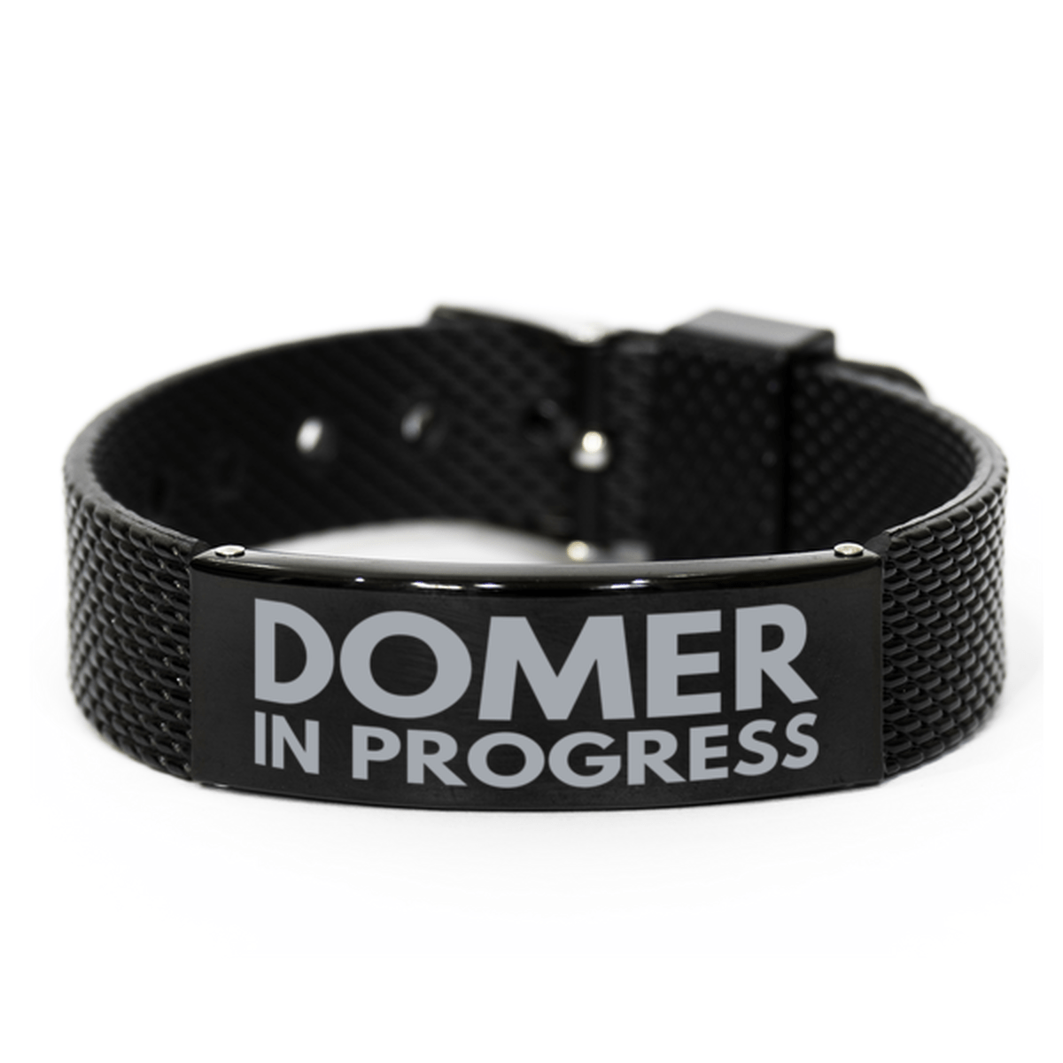 Inspirational Domer Black Shark Mesh Bracelet, Domer In Progress, Best Graduation Gifts for Students