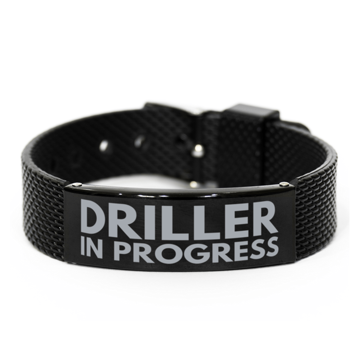 Inspirational Driller Black Shark Mesh Bracelet, Driller In Progress, Best Graduation Gifts for Students