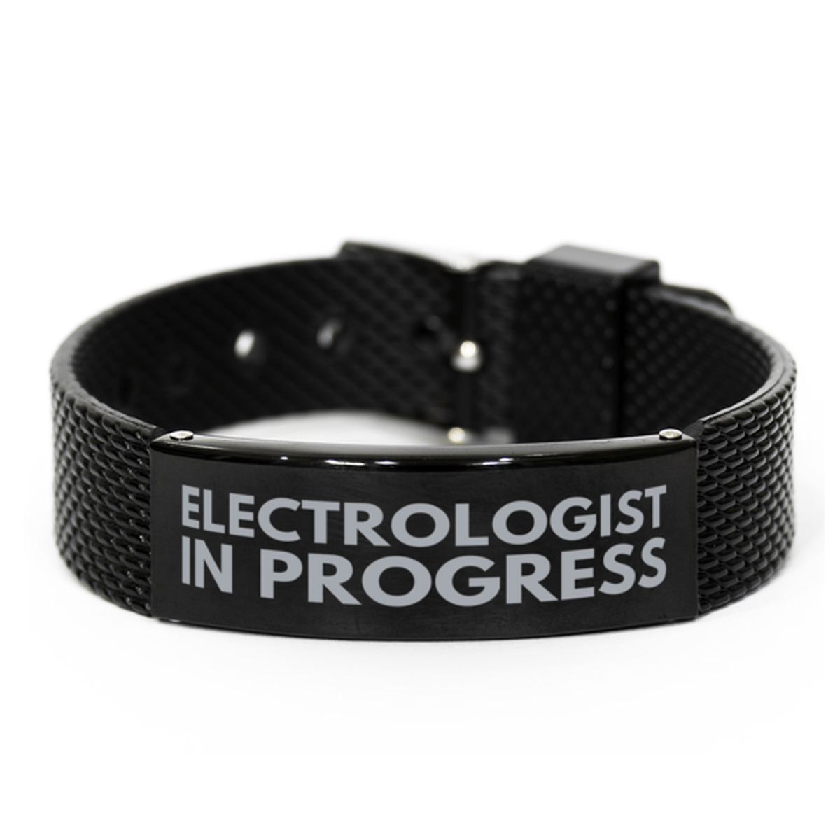 Inspirational Electrologist Black Shark Mesh Bracelet, Electrologist In Progress, Best Graduation Gifts for Students