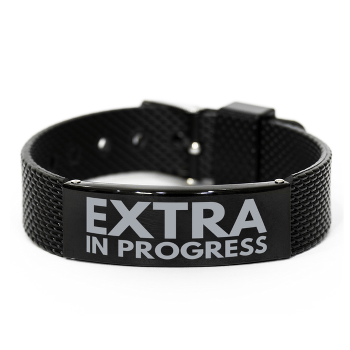 Inspirational Extra Black Shark Mesh Bracelet, Extra In Progress, Best Graduation Gifts for Students