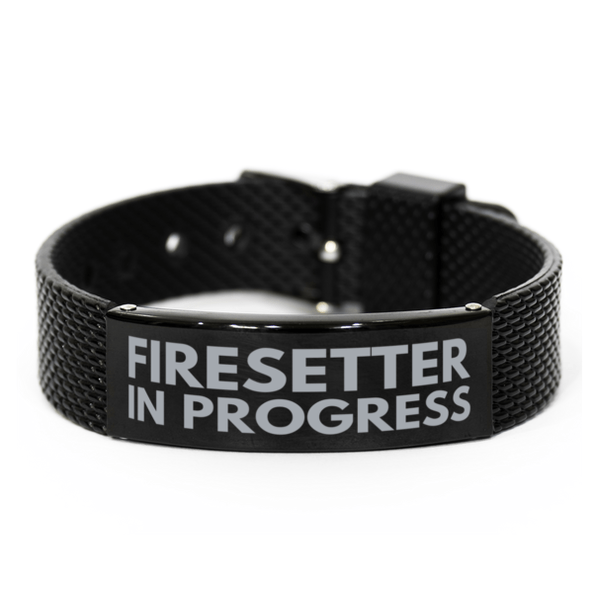 Inspirational Firesetter Black Shark Mesh Bracelet, Firesetter In Progress, Best Graduation Gifts for Students