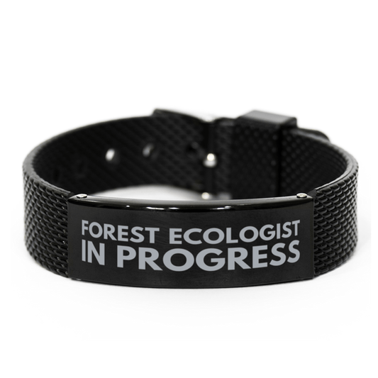 Inspirational Forest Ecologist Black Shark Mesh Bracelet, Forest Ecologist In Progress, Best Graduation Gifts for Students