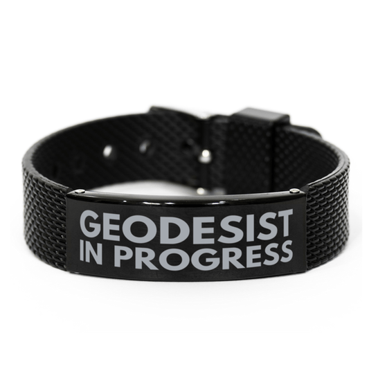 Inspirational Geodesist Black Shark Mesh Bracelet, Geodesist In Progress, Best Graduation Gifts for Students