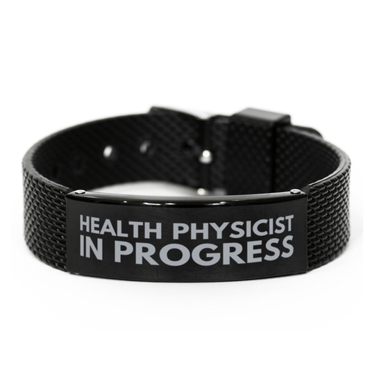 Inspirational Health Physicist Black Shark Mesh Bracelet, Health Physicist In Progress, Best Graduation Gifts for Students