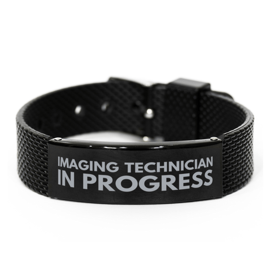 Inspirational Imaging Technician Black Shark Mesh Bracelet, Imaging Technician In Progress, Best Graduation Gifts for Students
